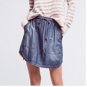 Anthropologie Cloth & Stone Chambray Skirt